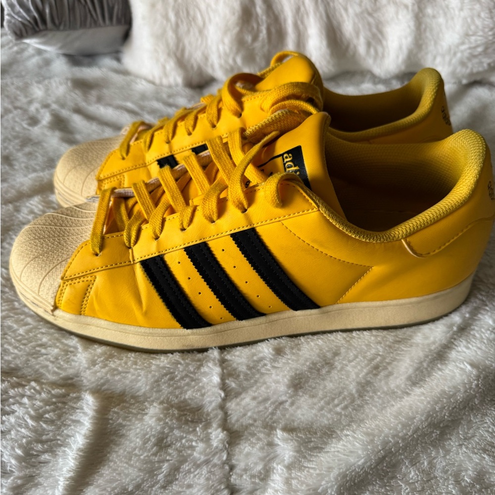 Adidas Bright Yellow Sneakers with Black Accents